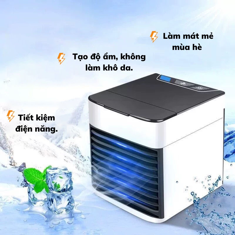 Quạt Điều Hòa Hơi Nước Mini - Quạt Mini Để Bàn Phun Sương Siêu Mát Chân Cắm USB Tiện Ích - Bảo Hành 1 Đổi 1