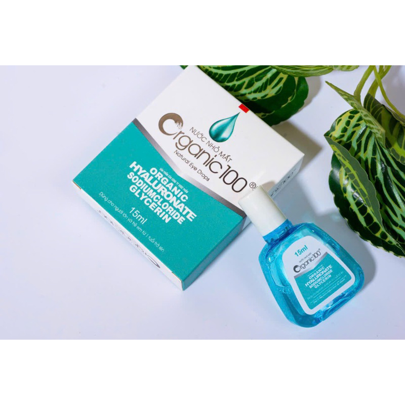 Dung dịch nhỏ mắt Organic 100 xanh giảm mỏi mắt ngứa mắt mờ mắt làm sạch mắt dưỡng ẩm tăng cường sức khoẻ cho đôi mắt