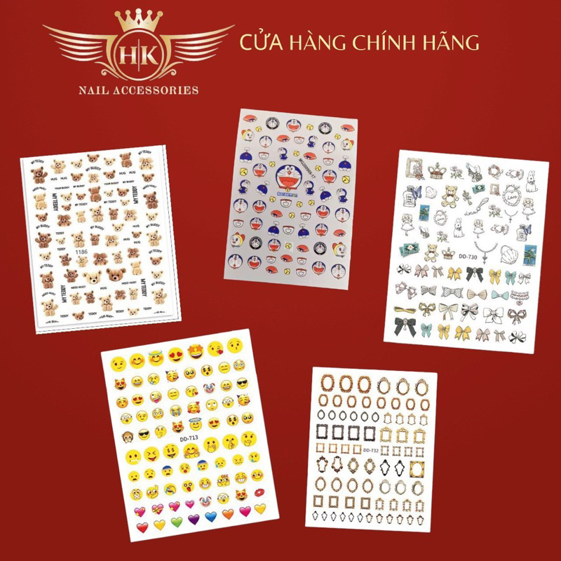 Sticker nail dán HK NAIL ACCESSORIES trang trí móng