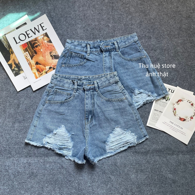 Quần Short Jean,Quần Đùi Jean Nữ Lưng Siêu Cao