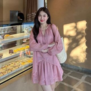 Set đồ nữ 3 món voan tơ áo cổ thuyền day bồng dài  siêu xinh mix chân váy voan dáng ngắn dành cho các nàng thơ ( kèm áo)