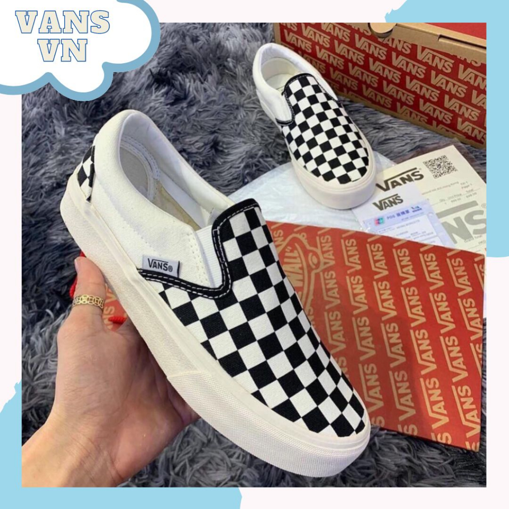 Giày Vans Nam Nữ Caro Dây, Vans Caro Dây Thời Trang Hàng Đẹp Full Box Bill