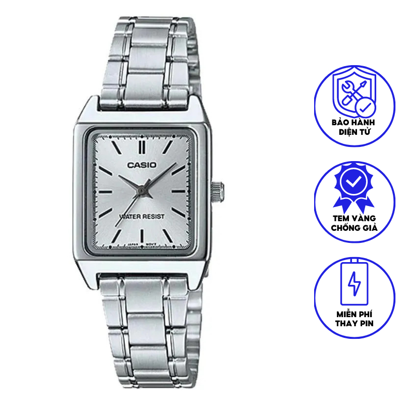 Đồng Hồ Nữ Dây Thép Không Ghỉ Chính Hãng CASIO LTP-V007D-7E