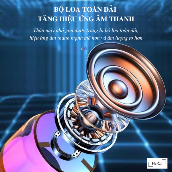 Loa bluetooth mini ánh sáng đổi màu xập xình theo tiếng nhạc sạc siêu nhanh dùng 8 tiếng âm thanh bass hay siêu vang