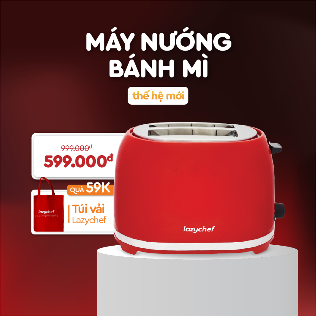 Máy Nướng Bánh Mì Đa Năng Thế Hệ Mới Lazychef- Nướng, Hâm Nóng Bánh Mì Sandwich