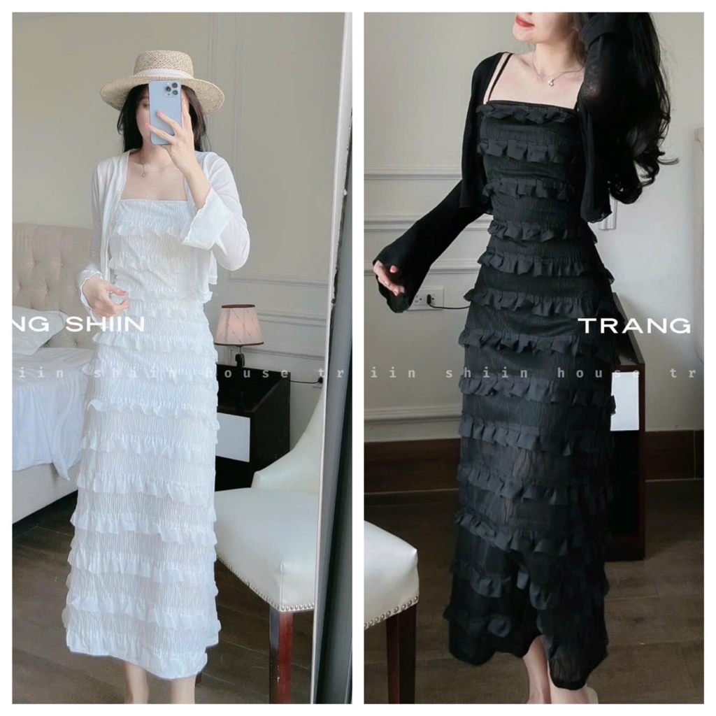 Đầm suôn ôm nữ chất xốp bèo khoác áo thun dẻo 2 màu siêu xinh thời trang mặc đi chơi