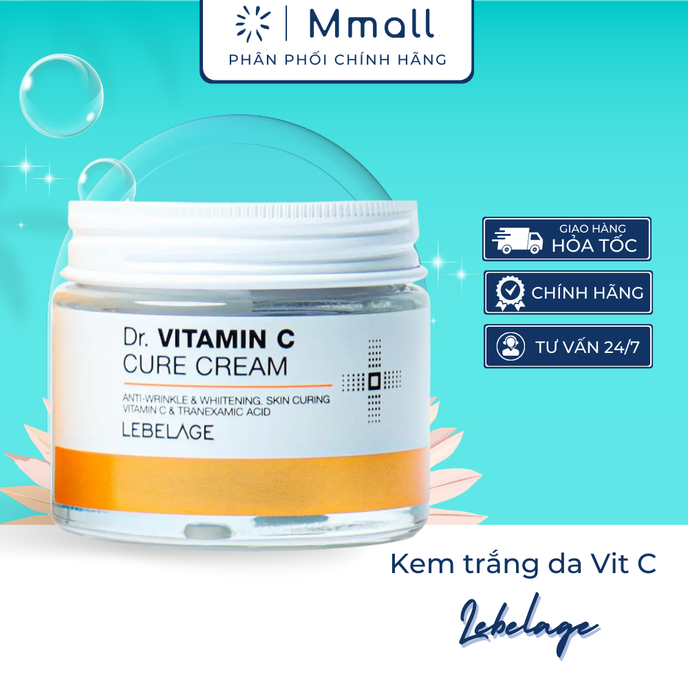 Kem trắng da Lebelage Dr. Vitamin C Cure Cream dưỡng trắng da mặt từ Vitamin C và tranexamic acid 70ml | Mmall_vn