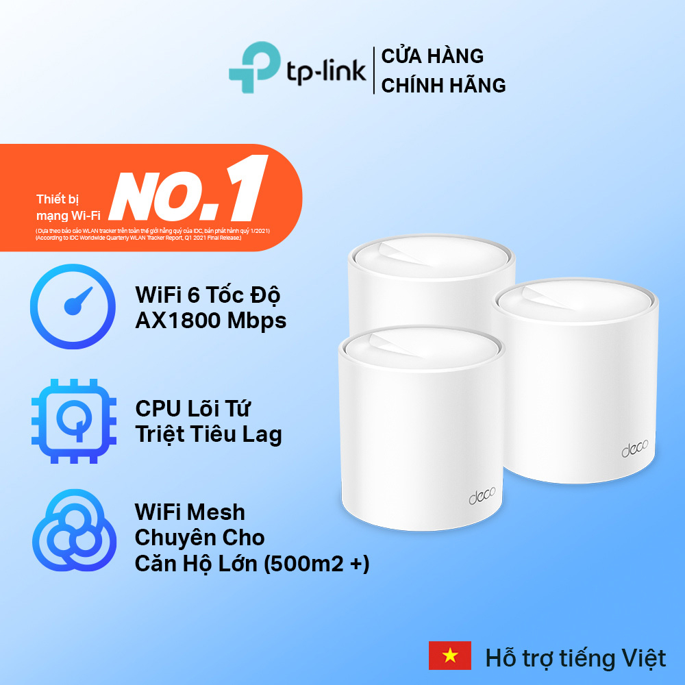  Bộ Phát Wifi Mesh TP-Link Deco X20  Chuẩn Wifi 6 AX 1800Mbps