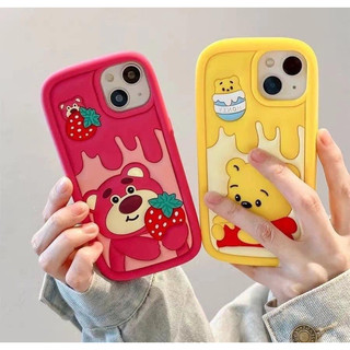 Ốp lưng silicon gấu dâu - gấu pooh chống bẩn