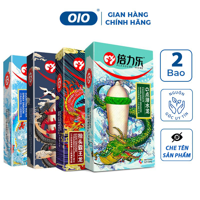 Bao cao su gai bi lớn PLEASURE MORE rồng thiêng 2s siêu mỏng chống xuất tinh sớm kéo dài thời gian quan hệ