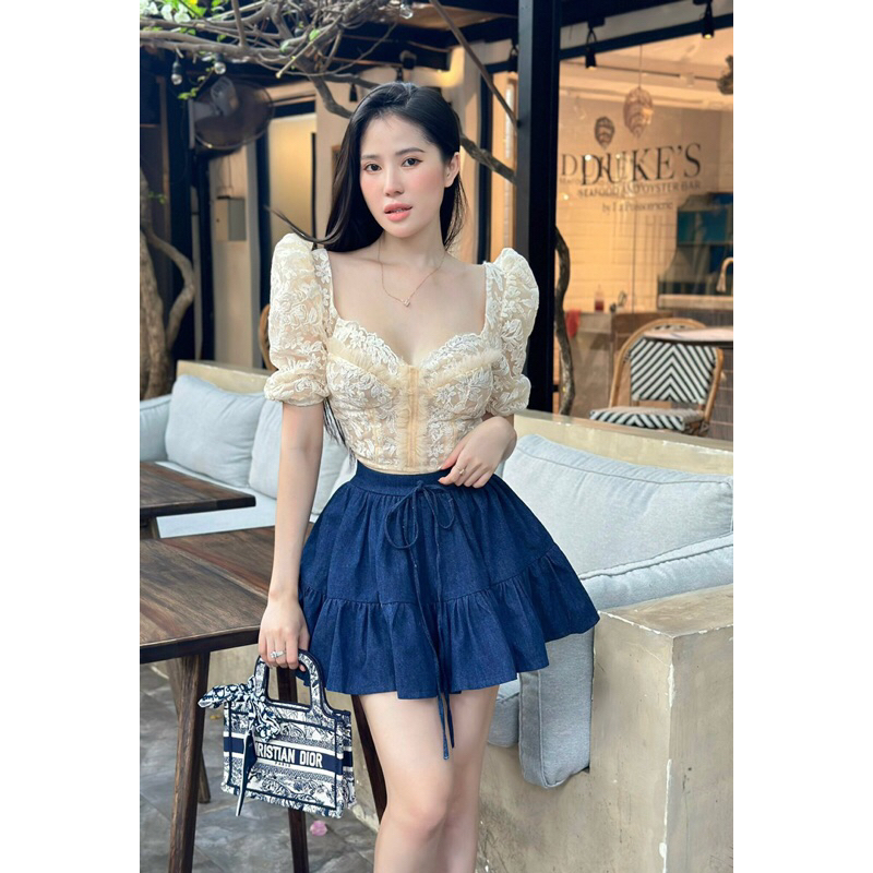 ÁO REN ROPTOP TAY PHỒNG