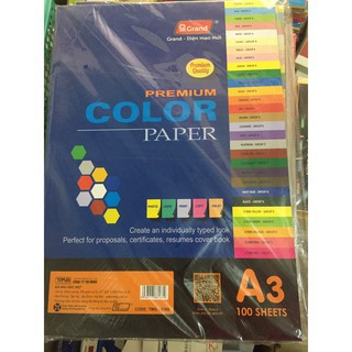 Bìa A3/A4 màu trộn grand 160gsm