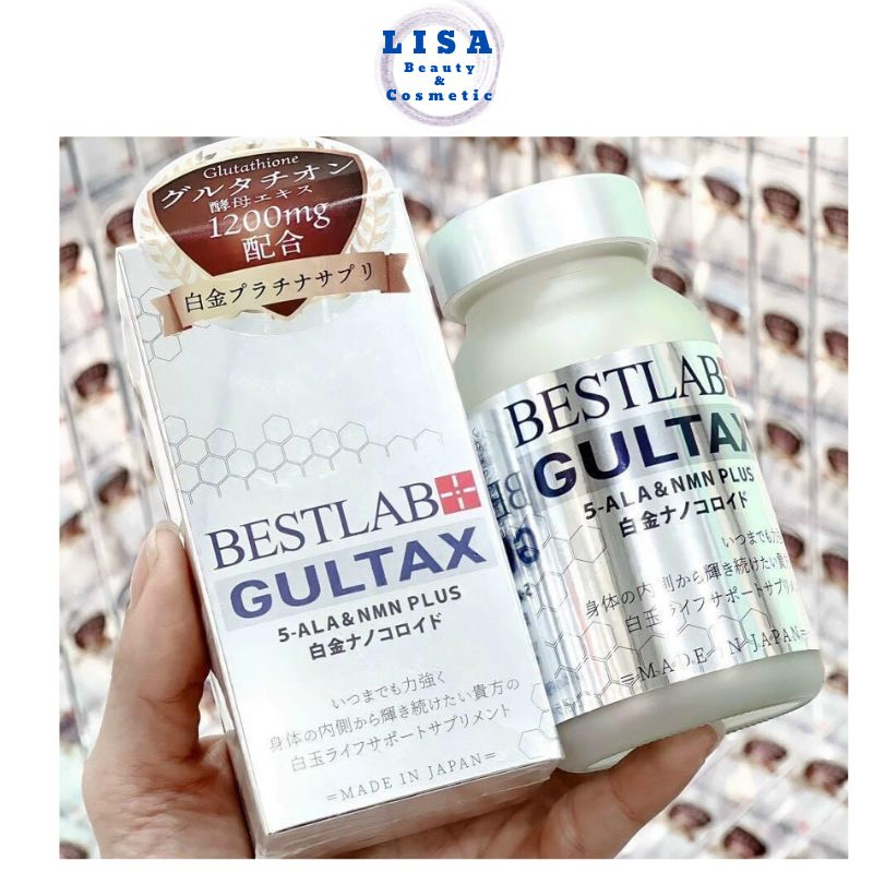 Viên Uống Trắng Da Bestlab Gultax 5-ALA & NMN Plus Nhật Bản Hộp 90 Viên - Mờ Thâm, Chống Lão Hóa.