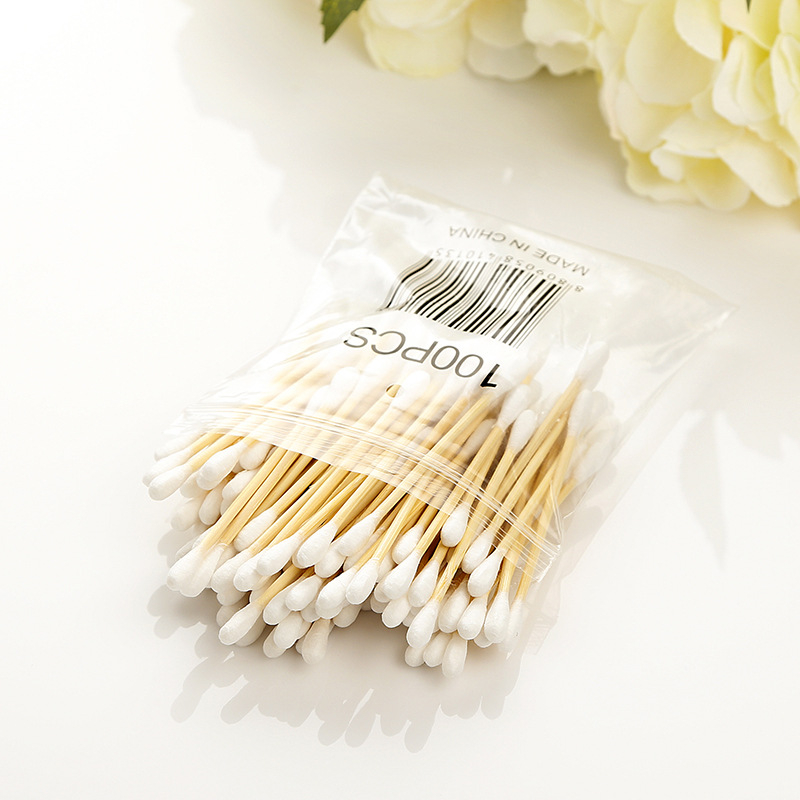 Tăm Bông Y Tế Gói 100 Chiếc Bằng Gỗ Tre Chắc Chắn Tiện Lợi Tăm Bông Ngoáy Tai Tre Thân Thiên Môi Trường