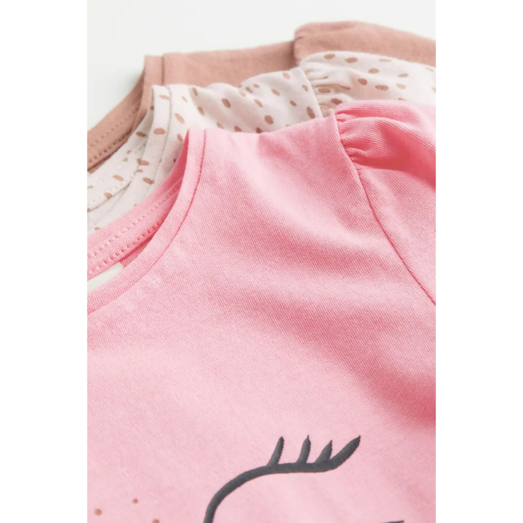 Set 3 áo phông bé gái dâu tây Minnie Mickey 0922915013 HM H&M_hàng chính hãng authentic