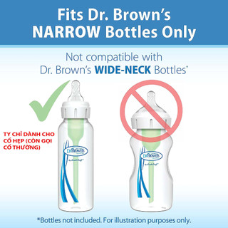 Núm Ty Silicone Dr.Brown's Cổ Thường Size 2 (3-6 tháng)