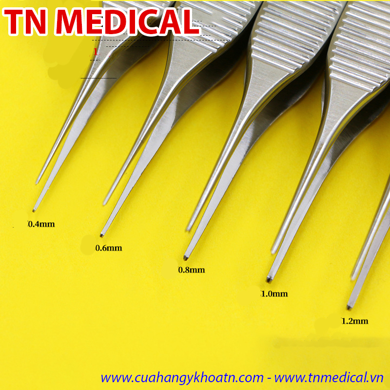 ☘ Nhíp Kẹp Phẫu Tích Adson Tốt, Cán Vàng, Gem Cao Cấp 12cm - TNMedical.vn