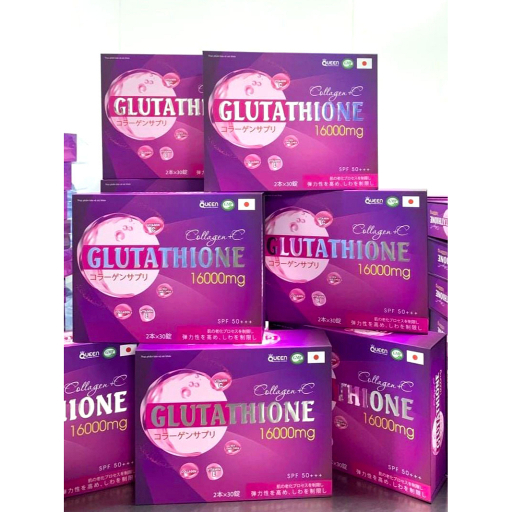 Viên uống trắng da Glutathione 16000mg collagen chính hãng giúp trắng da làm mờ thâm nám giảm tàn nhang