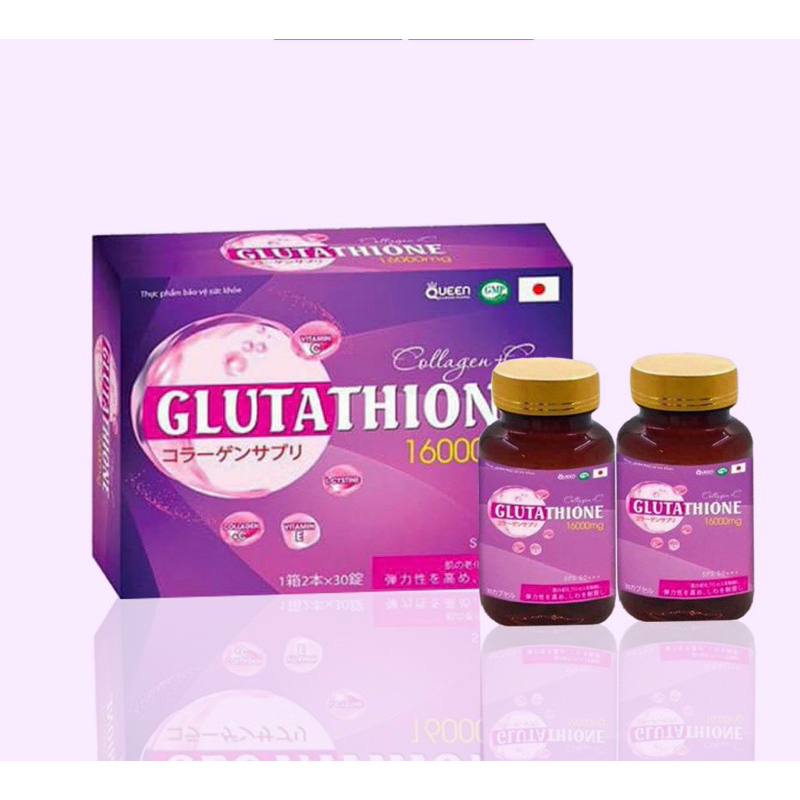 Viên uống trắng da Glutathione 16000mg collagen chính hãng giúp trắng da làm mờ thâm nám giảm tàn nhang