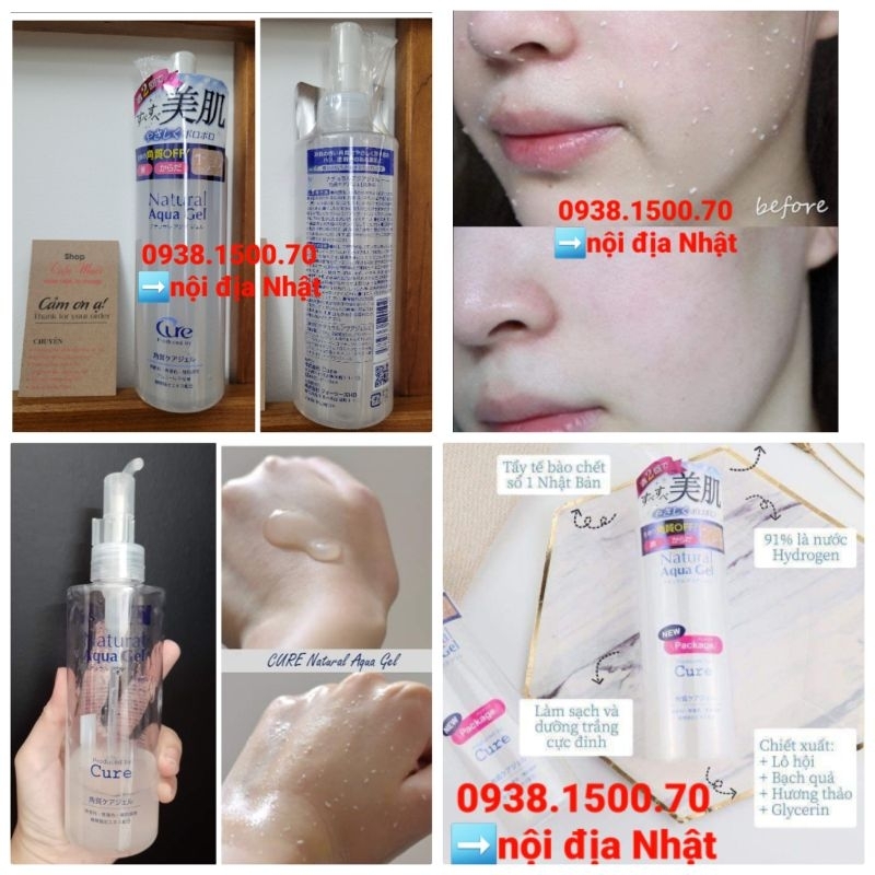 GEL TẨY TẾ BẢO CHẾT VẬT LÝ CHO MẶT Cure Natural Aqua Gel 250g