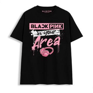 Áo phông unisex black pink in your area in chữ tay lỡ form rộng phong cách hàn quốc