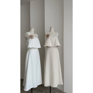 Set - 292 - áo 2 dây - váy dài - tua rua