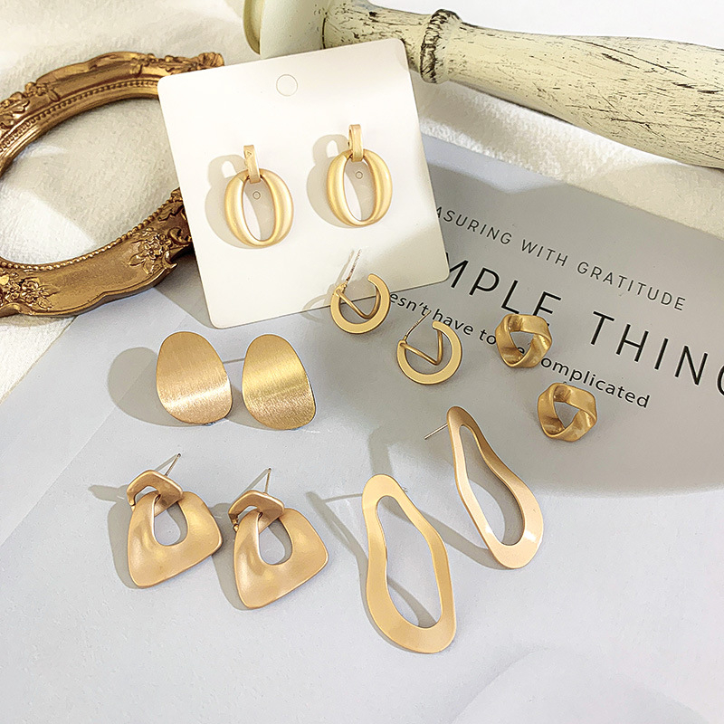 Khuyên Tai Bông Tai TiTan Mạ Vàng Phong Cách Hàn Quốc Vintage