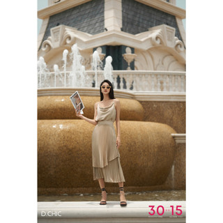 Chân váy dập ly 2 tầng D.CHIC MS: 382719