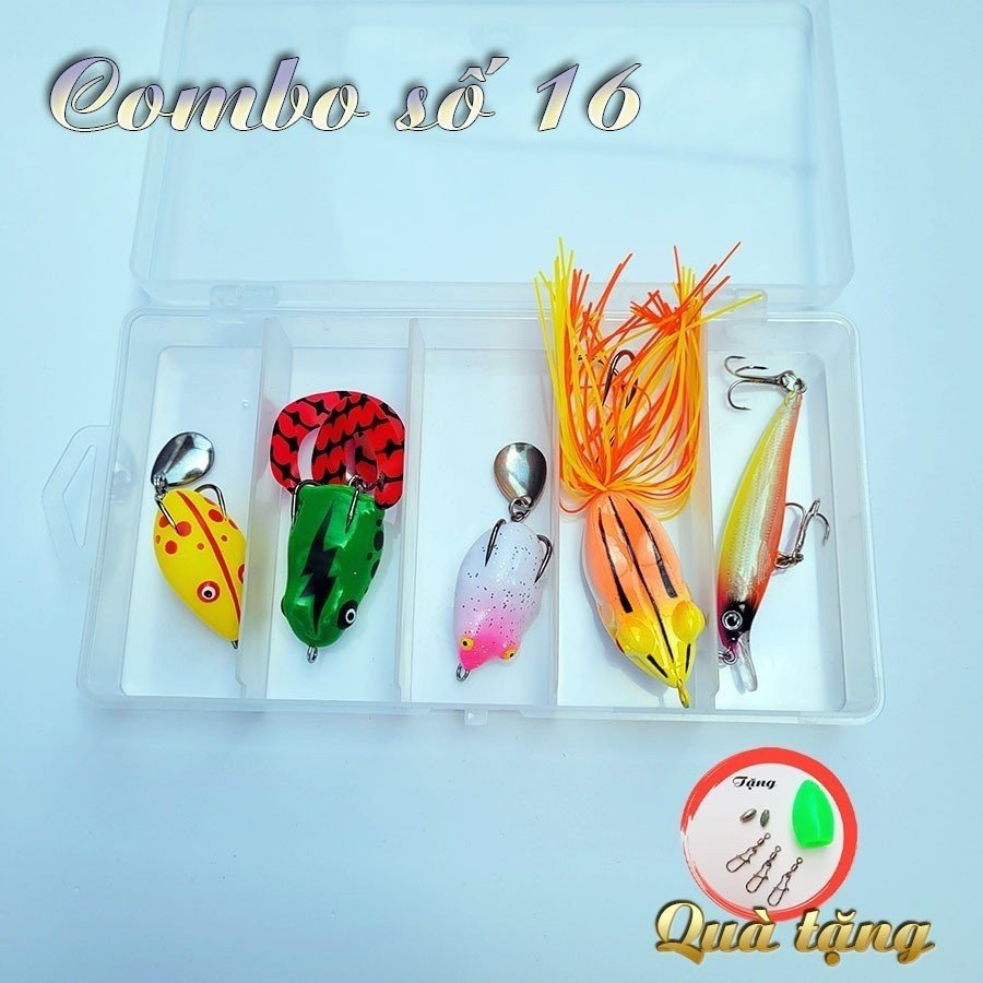 Nhái hơi câu lure Combo 5 mồi câu lure siêu nhậy nhiều mẫu đa dạng