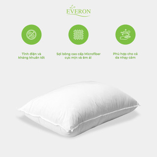 [EVERON Chính Hãng] Ruột gối Micro kháng khuẩn cao cấp (Siêu êm + Có tem điện tử chính hãng)