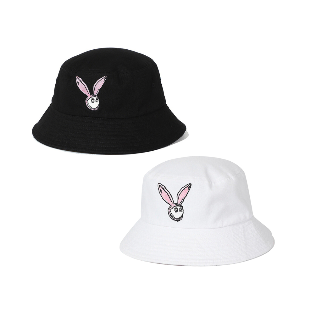 Mũ Golf Rộng Vành Thêu Thỏ Trắng & Đen - Hat