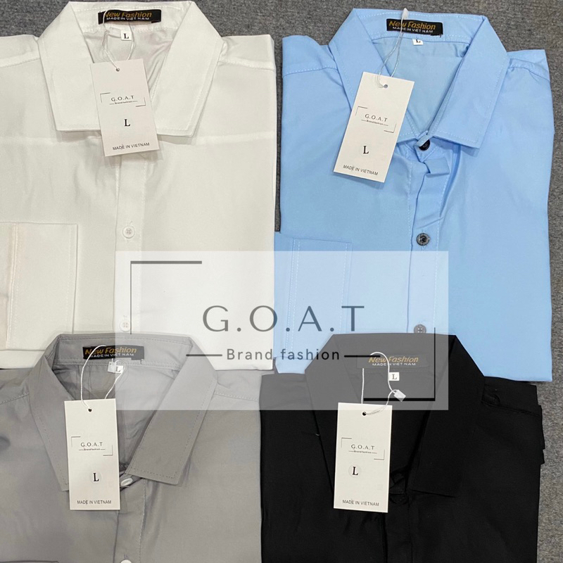 Áo sơ mi Nam trơn dài tay Xanh | Chất lụa Thái, co giãn nhẹ, cổ mềm, mặc mát, thoải mái, kiểu dáng trẻ trung