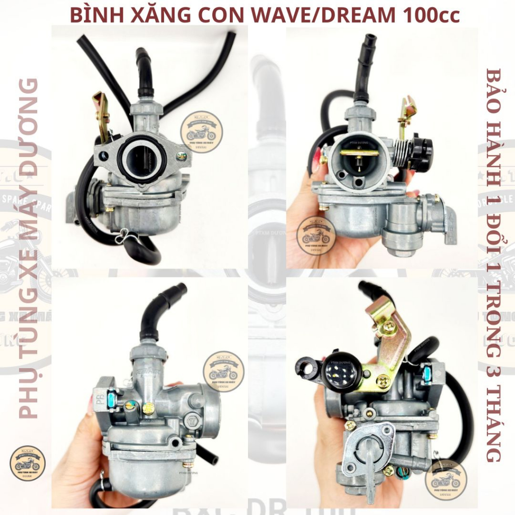 Bình Xăng Con Wave/Dream 100, Wave 110, RS, Wave S110, Future Neo, Sirius, Airblade , Bộ chế hòa khí, Bảo hành 1 đổi 1