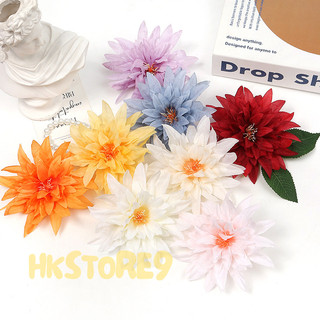 Hoa giả đầu bông hoa thược dược 14cm đẹp như thật nhiều màu rực rỡ hoa lụa đẹp
