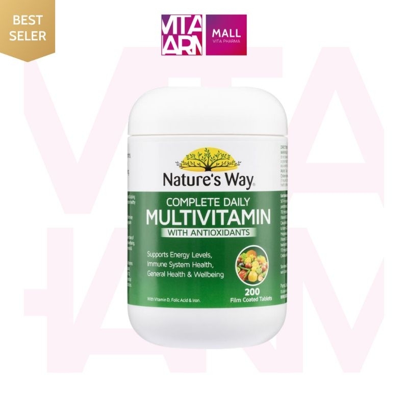 Viên uống bổ sung vitamin tổng hợp Natures Way Complete Daily Multivitamin 200 viên của Úc