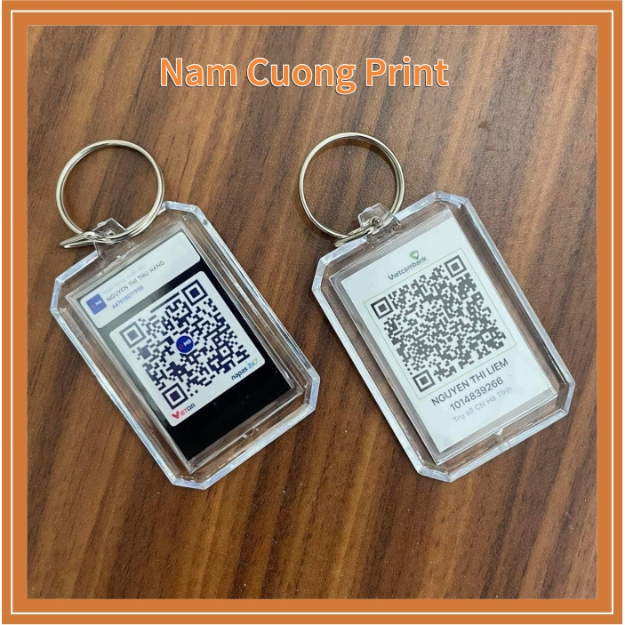 Móc khóa mã QR ngân hàng in theo yêu cầu