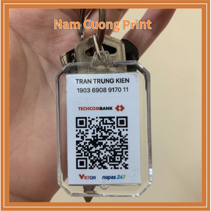 Móc khóa mã QR ngân hàng in theo yêu cầu