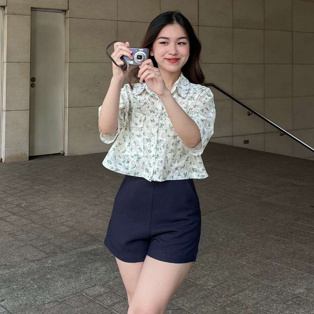 Anniegals - Navy Textured Shorts