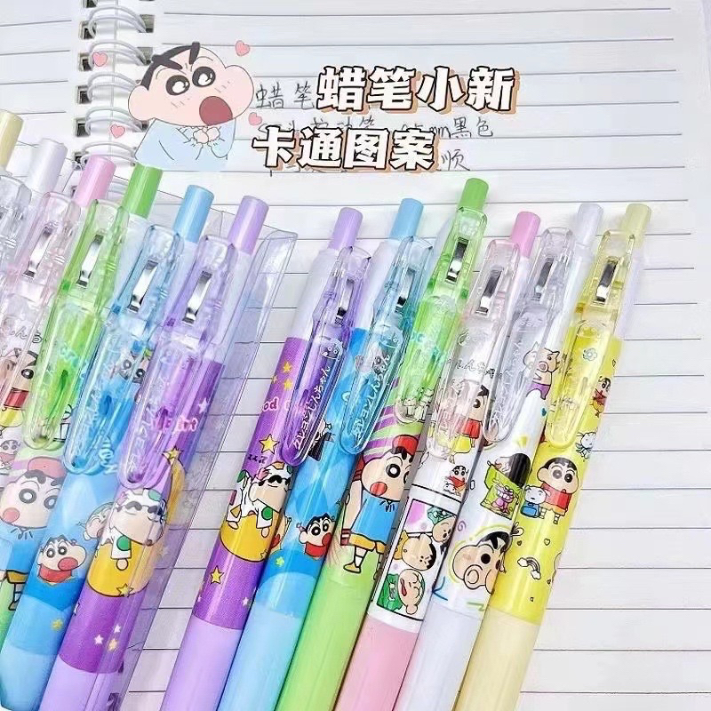 Bút bi bấm hình Shin cậu bé bút chì sắc màu ngòi 0.5mm