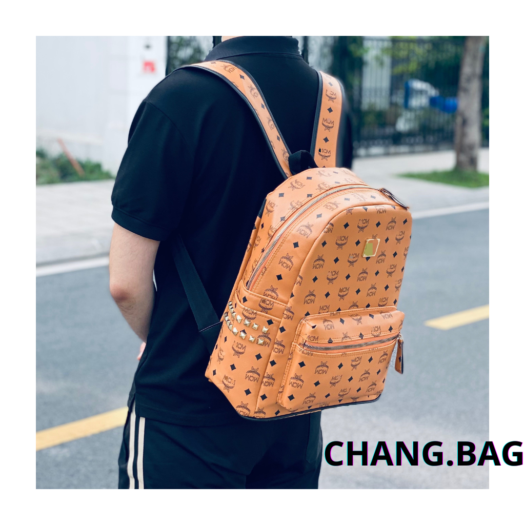Balo mcm size to, cặp mcm đi học nam nữ, cặp sách da hot trend