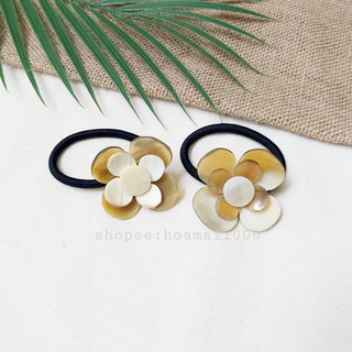Dây cột tóc bằng sừng hình bông hoa style Hàn Quốc, dây buộc tóc