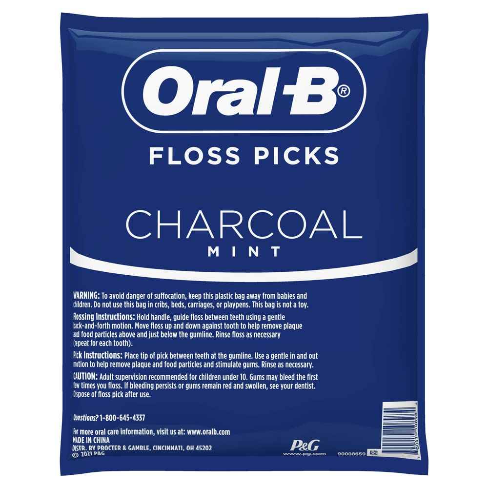 Tăm chỉ nha khoa Oral-B Charcoal Mint gói 75 cái