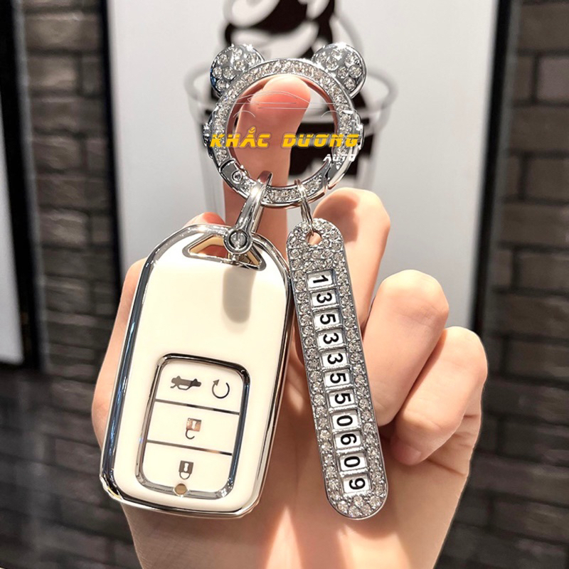 💥 Ốp chìa khoá Honda City Civic CRV HRV TPU đính đá nhân tạo sang trọng💥
