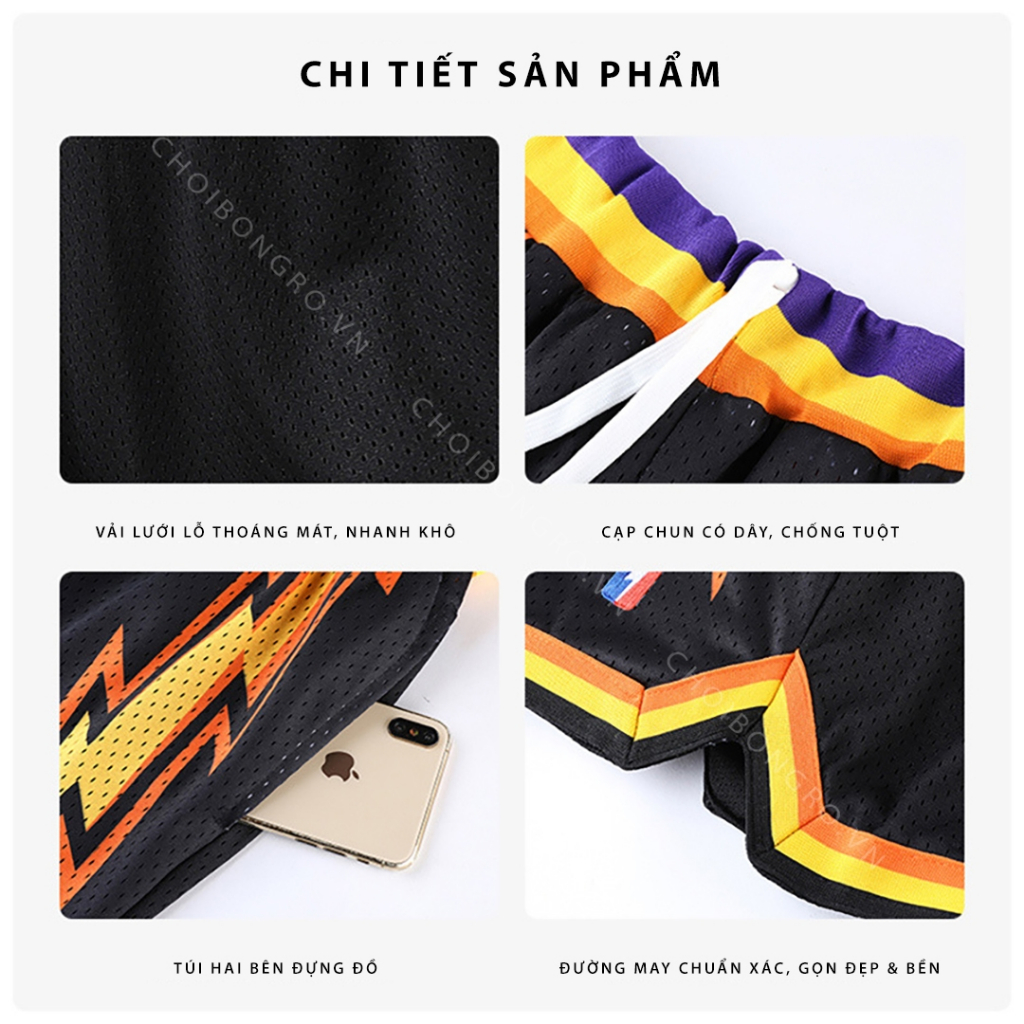 Quần bóng rổ Lightning Mesh Retro - Vải lỗ siêu thoáng, Form Retro ngắn trên gối