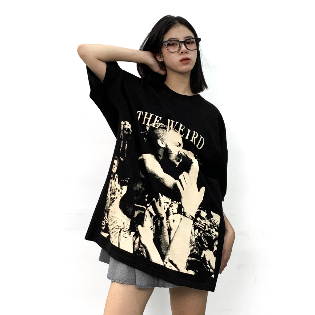 LOCAL BRAND Áo thun The Weird Phong Cách Unisex Form Rộng ATK564