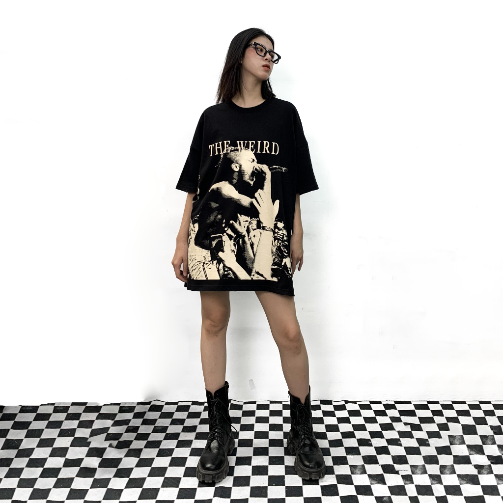 LOCAL BRAND Áo thun The Weird Phong Cách Unisex Form Rộng ATK564