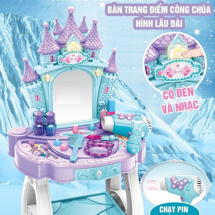 Đồ chơi trang điểm bé gái, bộ đồ chơi trang điểm Elsa, vali trang điểm bé gái, balo đồ trang điểm