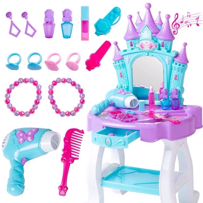 Đồ chơi trang điểm bé gái, bộ đồ chơi trang điểm Elsa, vali trang điểm bé gái, balo đồ trang điểm