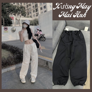  Quần túi hộp rút eo ống rộng chất kaki loại 1 năng động quần jogger bo rút gấu phong cách hàn siêu hách dáng 