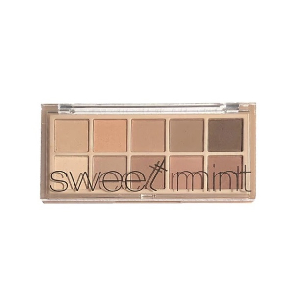 Bảng phấn mắt nhũ kì Sweet Mint 10 ô tông lì đủ màu ngọt ngào hiệu ứng nhũ lì tự nhiên mịn chống thấm nước lâu phai